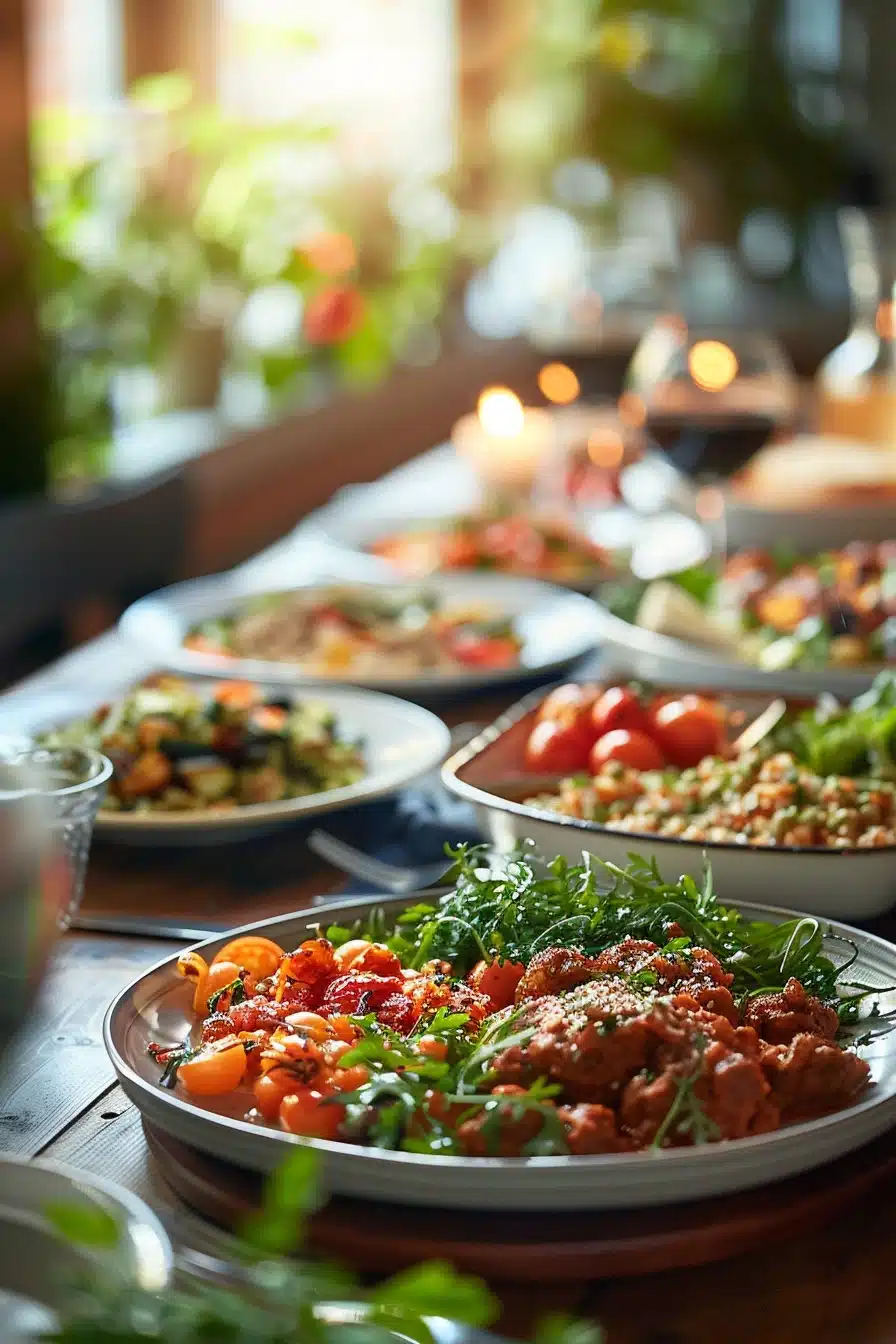 Home 1 Simple homemade everyday meals — balanced plates with protein, vegetables, and grains