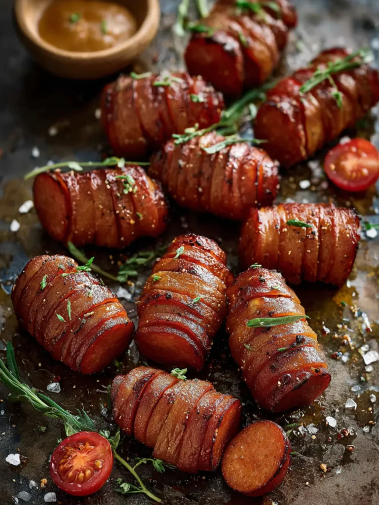 Mustard Hasselback Kielbasa Bites First Image