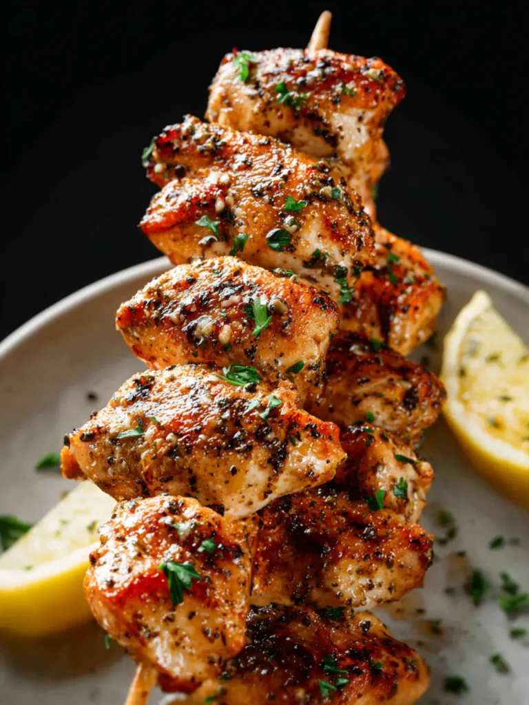 Garlic Parmesan Chicken Skewers First Image