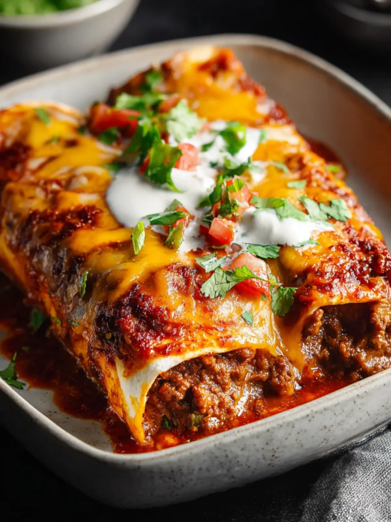 Irresistible Cheesy Ground Beef Enchiladas Recipe First Image