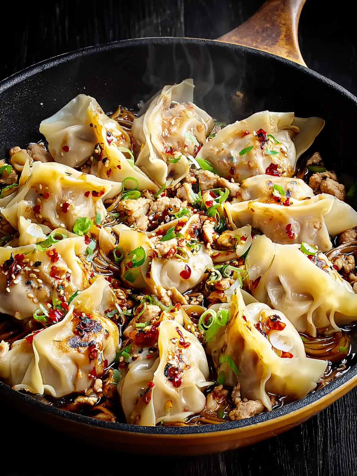 Irresistible Gyoza Noodle Chicken Skillet Recipe First Image
