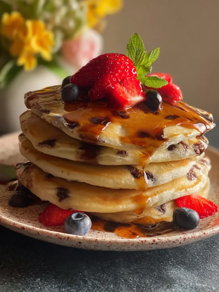 Vegan Chocolate Chip Pancakes First Image