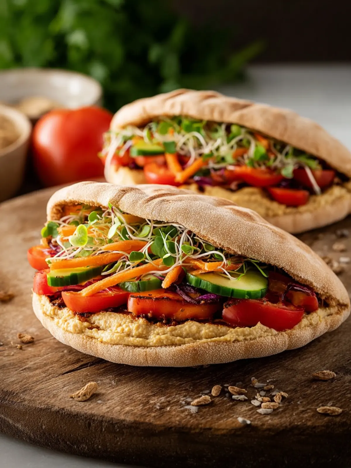 Easy Hummus Pita Sandwiches First Image