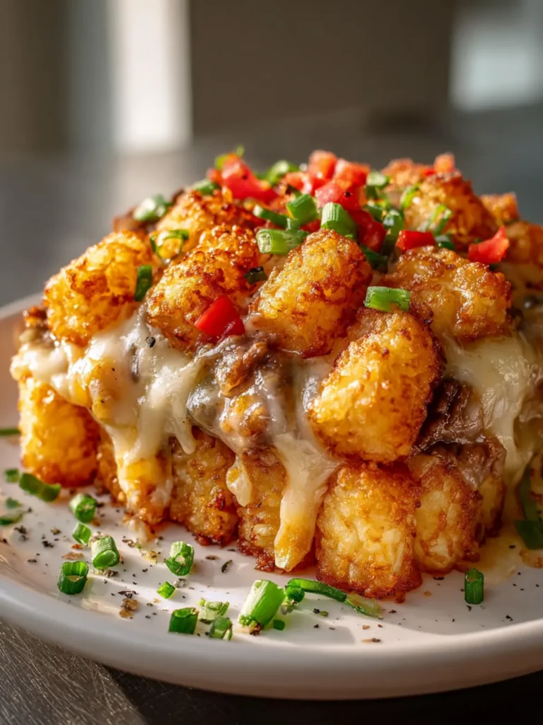 Philly Cheesesteak Tater Tot Bake First Image