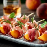 Elegant Prosciutto and Pickled Peach Appetizer Skewers First Image